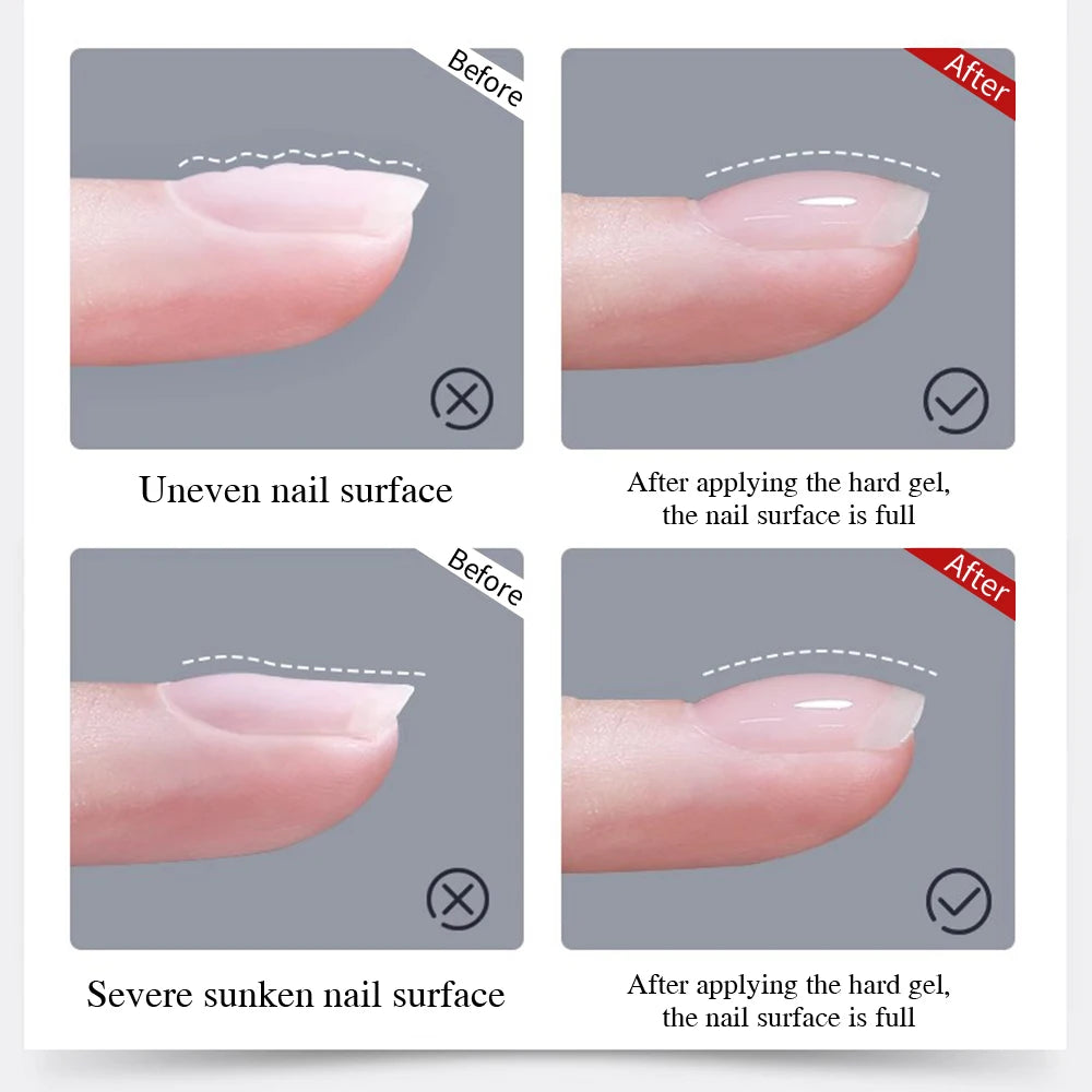 Esmalte em Gel Autonivelante 15ML Livre de Hema Gel Transparente Rígido Extensão de Unhas Modelagem 3D Cola para Strass Removedor de Verniz UV