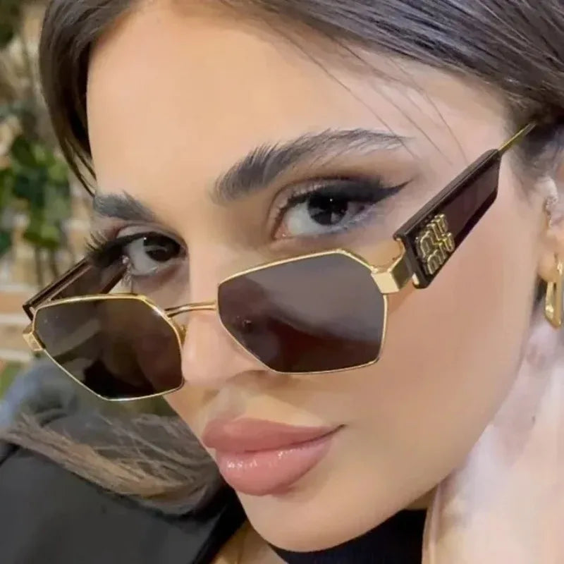 Yoovos Retângulo de Alta Qualidade Óculos De Sol De Marca De Moda Designer De Óculos Vintage Armação De Metal Óculos UV400 Gafas De Sol Mujer