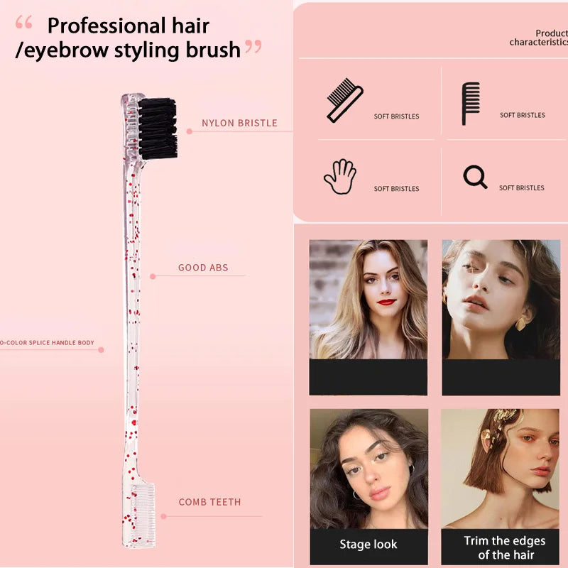 Escova Pente para Cabelo 3 em 1 1-10 Unidades Escova de Dupla Face Pente para Baby Hair & Escova para Sobrancelhas Escova de Alisamento Ferramenta para Cabelo