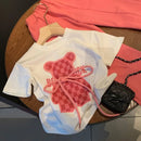 Conjunto de roupas de verão para bebês meninas Camiseta de urso dos desenhos animados infantil e calças largas Terno Crianças de manga curta Top Bottom Tracksuit