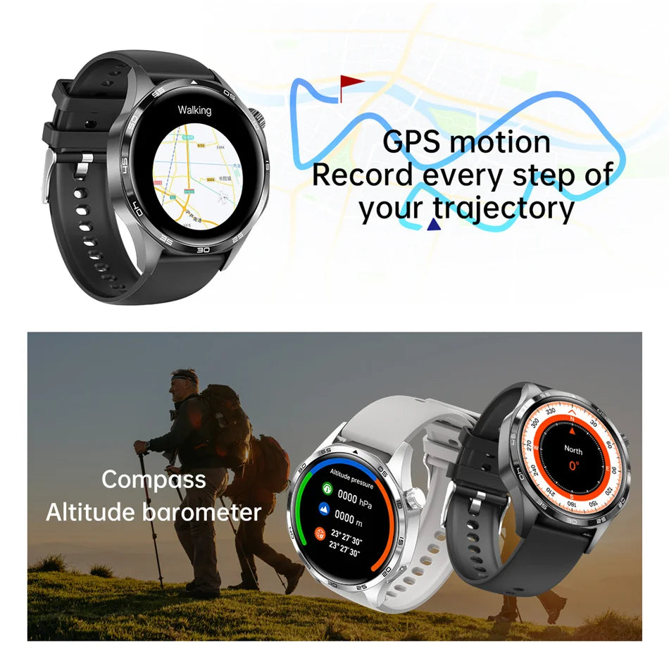 Para HUAWEI GT5 Pro GPS NFC Relógio Inteligente Masculino 360 * 360 Tela AMOLED Frequência cardíaca Bluetooth Chamada IP67 Homem à prova d'água Smartwatch 2024