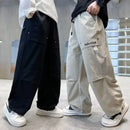 2024 Nova Primavera Outono Meninos Calças Calças Casuais de Perna Reta Grandes Crianças Calças Cargo Moda Cool Kids Roupas