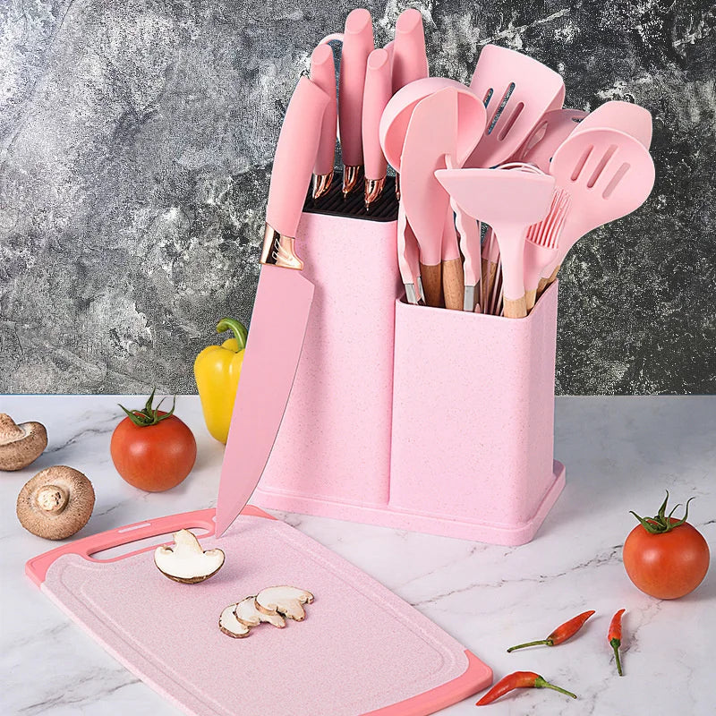 Conjunto de utensílios de cozinha de silicone