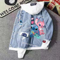Lilo&stitch Hip Hop Jaquetas Jeans com Capuz para Homens Roupas Femininas Outono Inverno Jaqueta Masculina Patchwork Jaqueta Jeans Streetwear Roupas