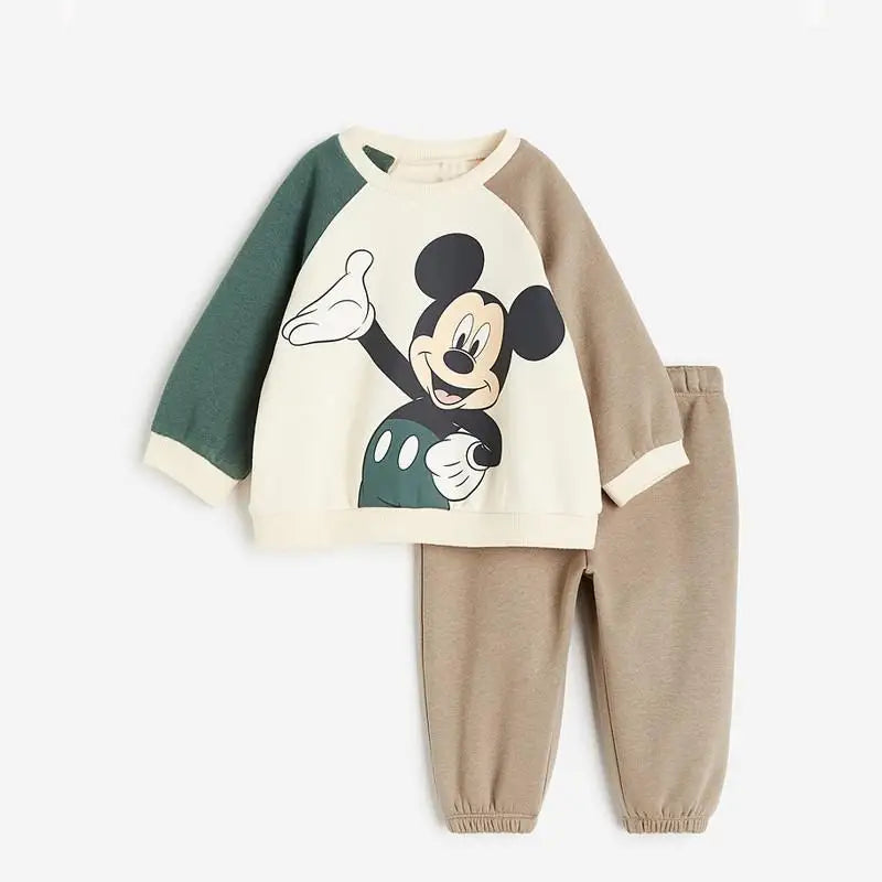Conjunto de 2 peças para meninos com estampa de moletom infantil 6m-6y Outono Roupas infantis de manga comprida soltas com capuz casual roupas infantis roupas de bebê