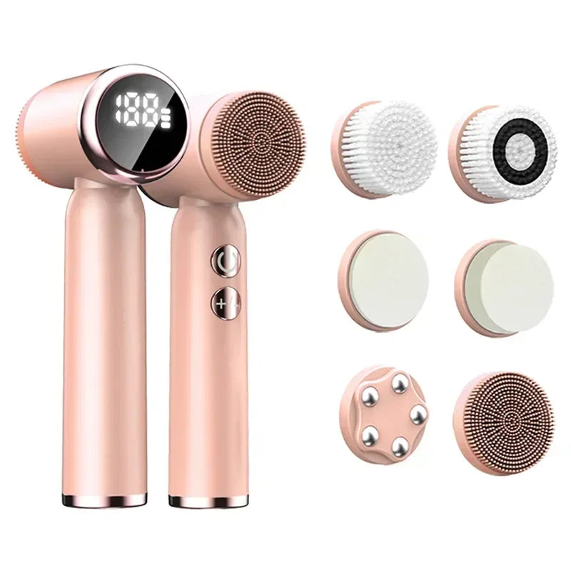 Escova de Limpeza Elétrica 6 em 1 Limpador Facial Ultrassônico