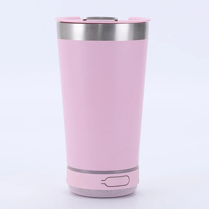 Copo Térmico de Aço Bluetooth Criativo 16oz 450ml com Dupla Camada, Refrigerador de Gelo para Carro, Coffee e Cerveja, Garrafa Térmica