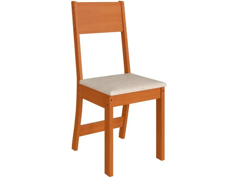 Mesa de Jantar 4 Cadeiras Retangular Freijo e Branco Off White Indekes Luiza