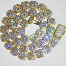 10 / 12MM Clustered Tennis Chain para Homens Colar Hip Hop Iced Out Zircônia Latão Rapper Rock Gargantilha Jóias