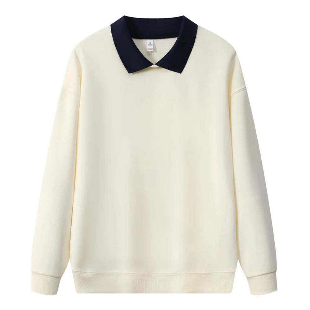 Moletom com capuz de gola polo de manga comprida unissex, blusa de moletom fashion com blocos de cores e patchwork, com capuz para homens, elegante, moletom masculino