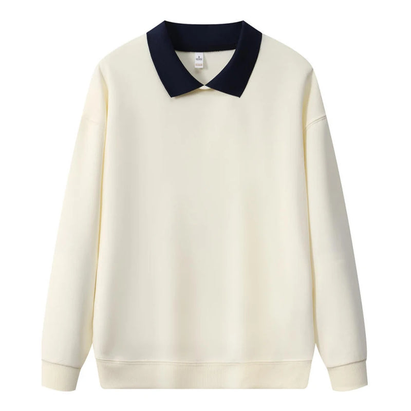 Moletom com capuz de gola polo de manga comprida unissex, blusa de moletom fashion com blocos de cores e patchwork, com capuz para homens, elegante, moletom masculino