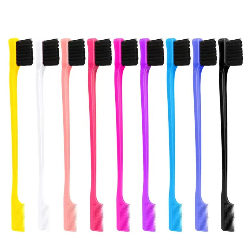 Escova Pente para Cabelo 3 em 1 1-10 Unidades Escova de Dupla Face Pente para Baby Hair & Escova para Sobrancelhas Escova de Alisamento Ferramenta para Cabelo