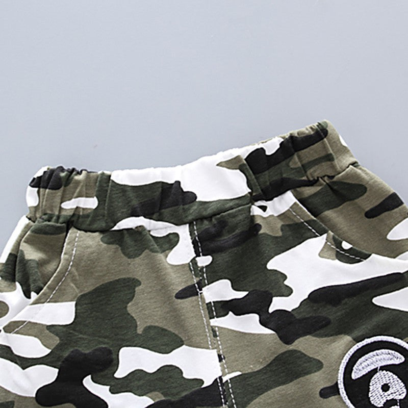Verão Bebê Menino Roupas Ternos Crianças Infantil Camo Conjunto de Manga Curta T-shirt + Shorts Meninos da Criança Moda Conjuntos de Roupas Casuais