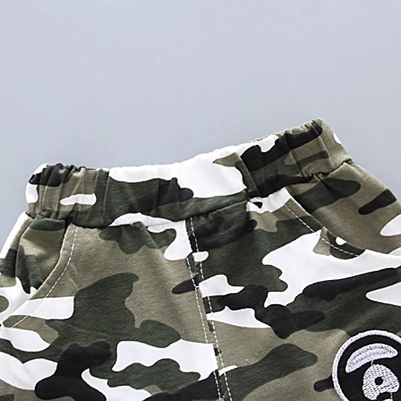 Verão Bebê Menino Roupas Ternos Crianças Infantil Camo Conjunto de Manga Curta T-shirt + Shorts Meninos da Criança Moda Conjuntos de Roupas Casuais