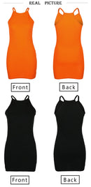 Sexy Rib Stripe Backless Sem Mangas Bodycon Vestido Mulheres Cor Sólida Magro Elegante Halter Vestido Club Party Vestidos