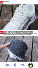 Sapatos masculinos respiráveis de verão 2024 Novos esportes casuais Web Running Student Branco Velho Sapatos da moda de altura aumentada