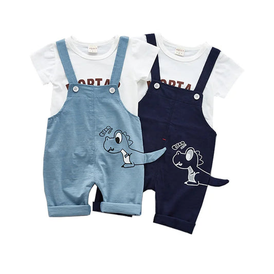Roupas de Verão para Bebês e Meninos de Manga Curta Algodão Macio & Macacões Para Crianças Roupas Casuais para Meninos Roupas Diárias 0-3Y Roupas