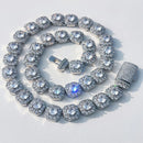 10 / 12MM Clustered Tennis Chain para Homens Colar Hip Hop Iced Out Zircônia Latão Rapper Rock Gargantilha Jóias