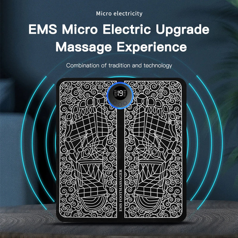 Electric Foot Massager Pad Electrostimulator Massage Mat EMS Muscle Massager Relax Feet Massage Fitness Masajeador USB Charging
