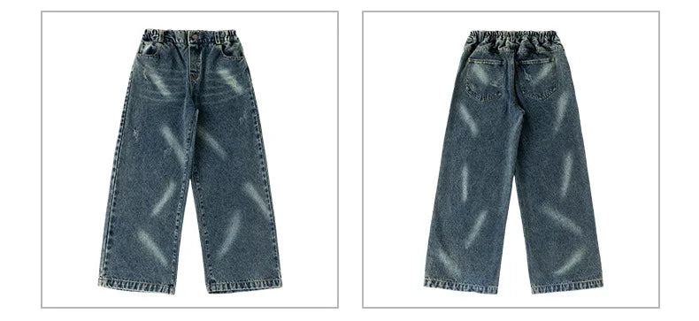 Meninas Meninos Hip Hop Dança de Salão Trajes 4 Crianças Cinza Camiseta Azul Denim Jeans Calças Jazz Dança Roupas Criança Palco Dancewear