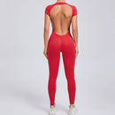 Sexy Mangas Compridas Terno Feminino Macacão Secagem Rápida Roupas de Ioga Treino Bodysuits Backless Esportes Macacão Mulheres Ginásio