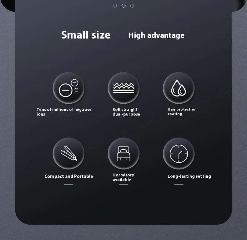 Mini Chapinha e Modelador 2 em 1 - Cerâmica, Aquecimento Rápido 140-220°C - Prancha Portátil para Cabelos Curtos e Viagens