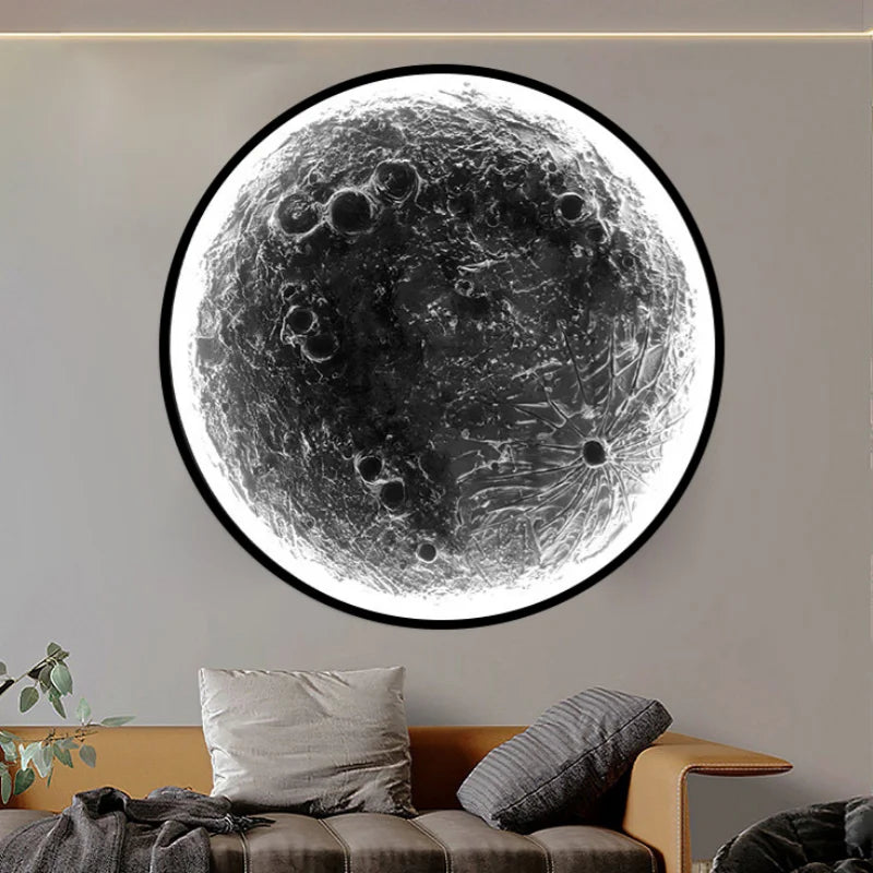 Lâmpada de parede 3D Crater moderna Luxo Redondo Tridimensional Alívio Lua Design Embelezado Decoração de Casa 3 Cor Lâmpada Mural