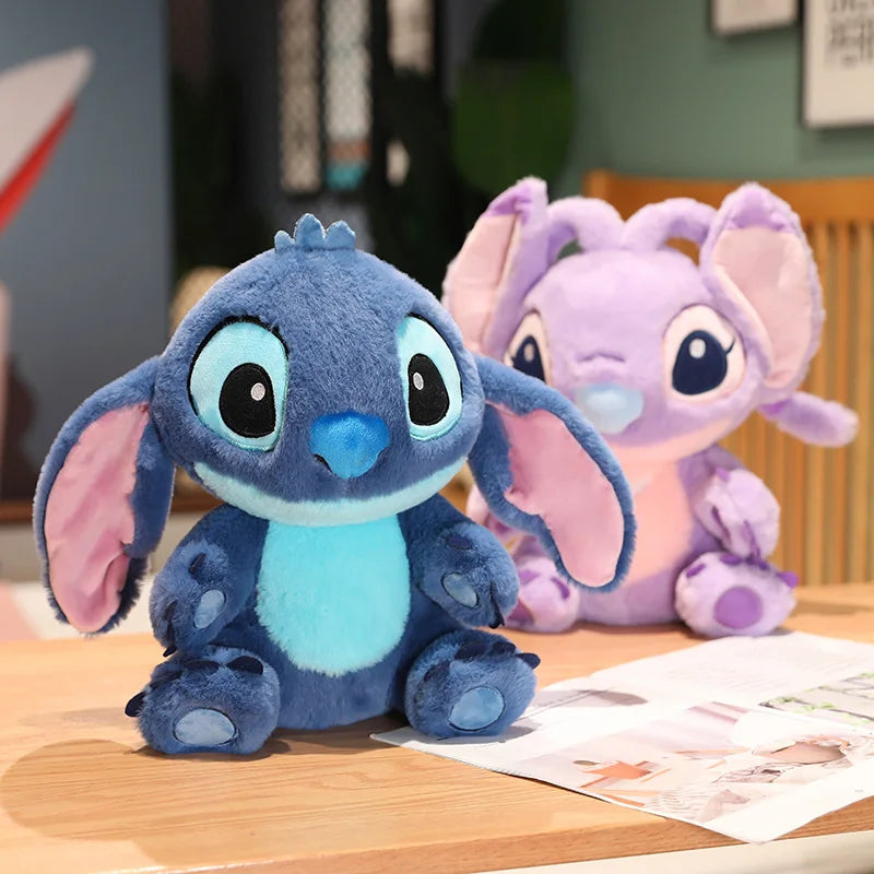 Miniso Kawaii Disney Lilo & Stitch Brinquedo de Pelúcia Kawaii Soft Blue Purple Elf Disney Lilo & Stitch Boneco de Pelúcia Anime Filme Presente de Natal