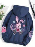Hip Hop Street Casual Impresso Feminino Hoodies Moda Hoodie Oversize Solto Novos Moletons Outono Quente Fleece Roupas