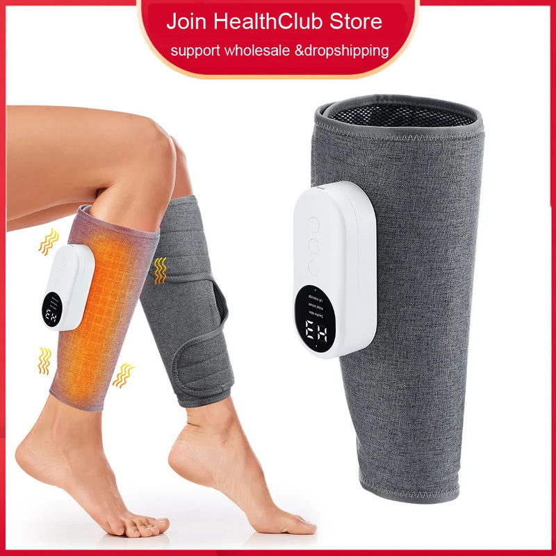 Massageador de Panturrilha Elétrico com Aquecimento, Amassamento e Pressão de Ar - Massageador de Pernas para Circulação Sanguínea, Compressão de Ar para Pernas, Sem Fio