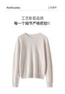 Pulôver feminino outono/inverno 100% puro suéter de caxemira casual suéter de malha gola redonda solto Tops básico versátil Blusa