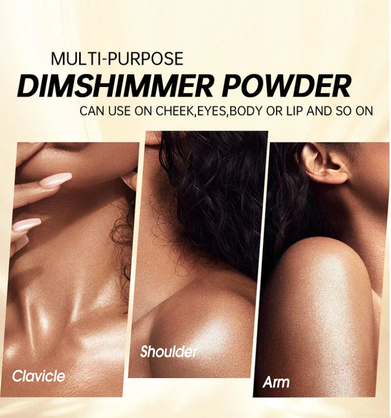 Spray Iluminador com Glitter Perolado, Óleo Loção, Iluminador Líquido para Rosto, Corpo, Pescoço e Cabelo, Brilho Duradouro para Maquiagem