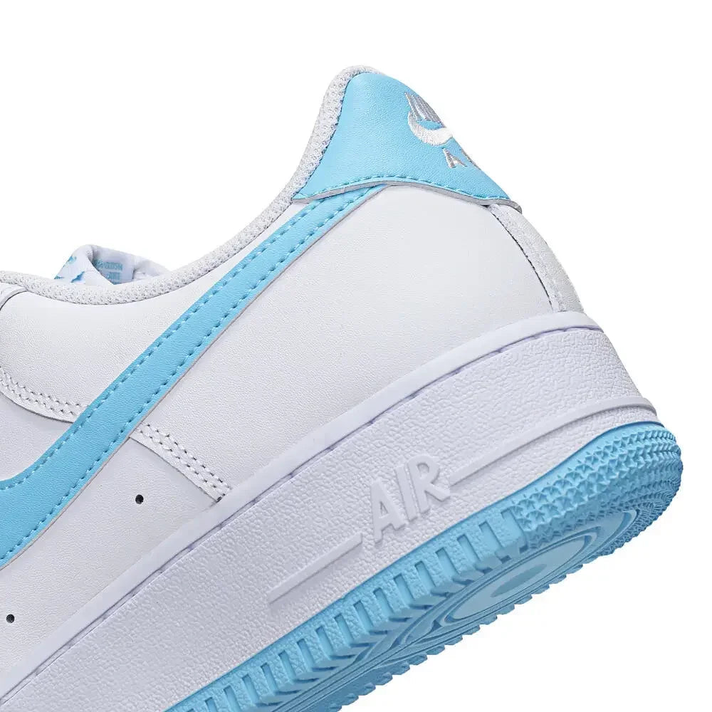 Nike Air Force 1 Low '07 Branco Aquarius Blue FQ4296-100 Resistente ao desgaste Comfort Board Shoes Low Top para homens/mulheres Original