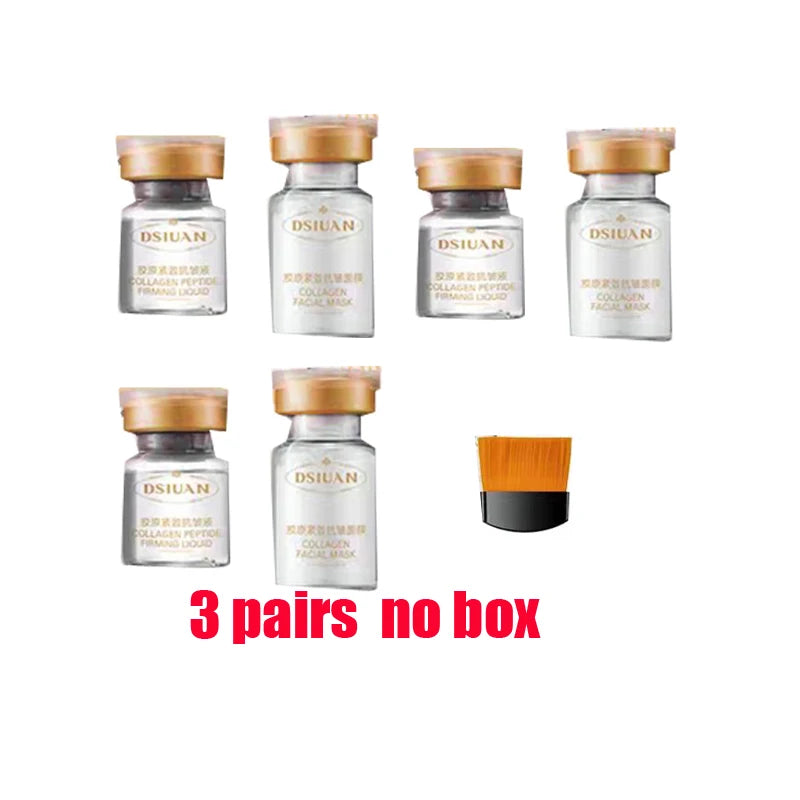 1 Caixa de Máscara em Pó Liofilizado de Peptídeo de Colágeno Set Levanta e Firme o Rosto em V Ácido Hialurônico Clareia, Hidrata e Rejuvenesce a Pele