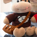 26 CM Simulação Animais de Gado Brinquedos de Pelúcia Cartoon Leite Vaca Boneca de Pelúcia Macio Suéter de Pelúcia Travesseiro de Vaca Brinquedo de Decoração de Casa