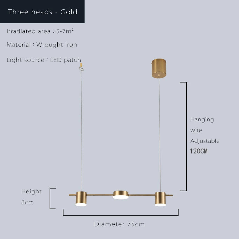 Lustres modernos para sala de estar com LED Mesa de jantar Lustre de teto Luminária suspensa para cozinha Lâmpada de iluminação interna regulável