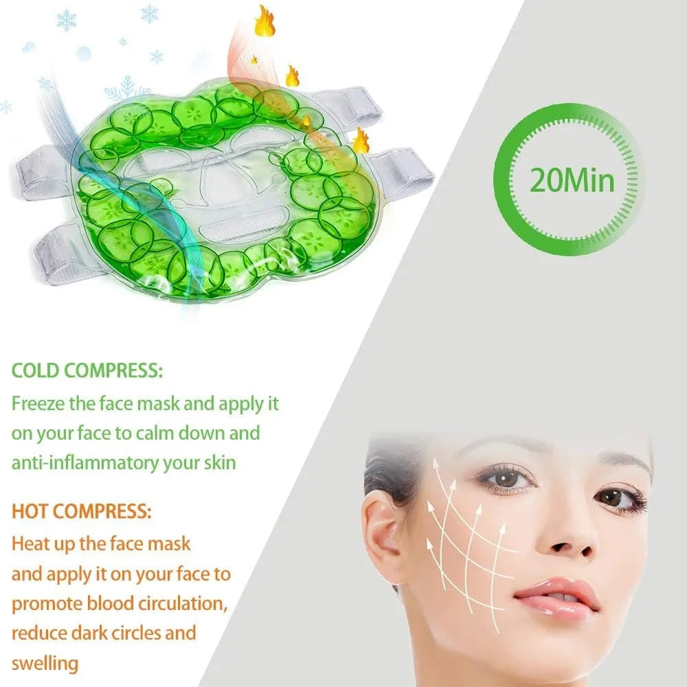 Pochete de Gel para o Rosto com Enfaixamento Reutilizável