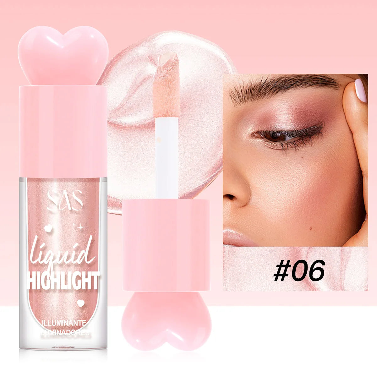 Iluminador Líquido para Contorno Facial Maquiagem Brilho
