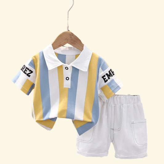 Crianças Roupas mãe Crianças Roupas Crianças Conjuntos Meninos T-shirt Shorts Verão Algodão Manga Curta moda Suit2PCS