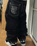 Moda americana 2025 Southpole New Y2k Branco Homens Estampado Jeans Gótico Retro Calças Soltas Calças Largas Casuais de Rua Calça Jeans Casal