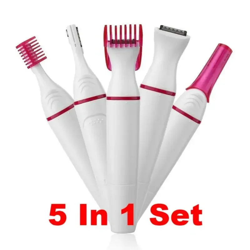 5 em 1 Conjunto Mulheres Depilador Aparador de Sobrancelha Feminino Lady Shaver Depilação Máquina de Barbear Depilador Biquíni Ferramenta Depilatória