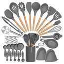 Conjunto de cozinha de utensílio de silicone 36pcs com suporte