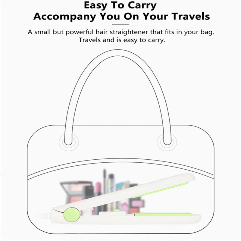 Nova Mini Prancha Alisadora de Cabelo Chapinha Ferro de Cerâmica Modelador de Cachos Para Cabelos Curtos Portátil Curling Dupla Função Cuidados com o Cabelo Para Viagem