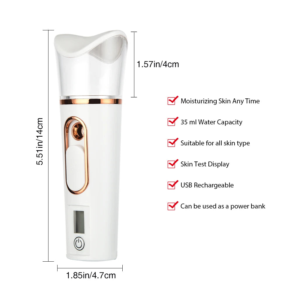 Mini Nebulizador Facial Nano Teste de Pele
