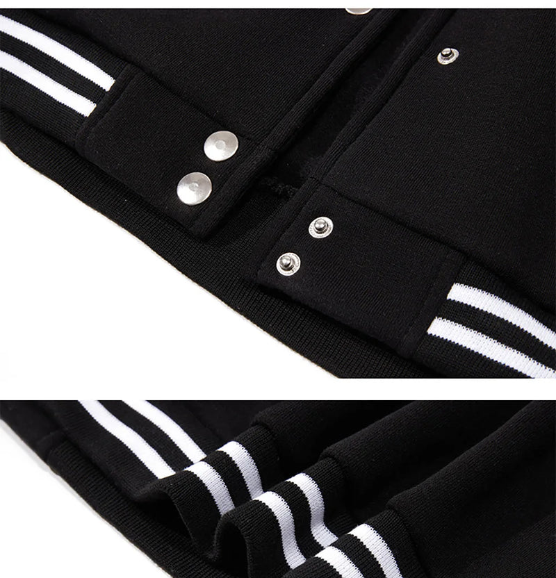 Preto Cinza Branco Cor Sólida Jaqueta Solta Oversize S-5XL Roupas Masculinas Mulheres Uniforme de Beisebol Casaco de Rua Jaquetas Macias de Lã Quente