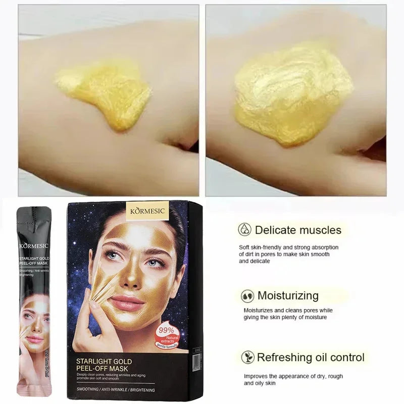 Máscara de Ouro 24k Peel Off para Remoção Instantânea de Sardas