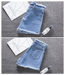 2023 Verão Mulher High Haist Jeans Shorts Moda Ásperas Denim Calças Curtas Colegial Calças Casuais Azul Preto Branco Jeans