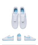 Nike Air Force 1 Low '07 Branco Aquarius Blue FQ4296-100 Resistente ao desgaste Comfort Board Shoes Low Top para homens/mulheres Original