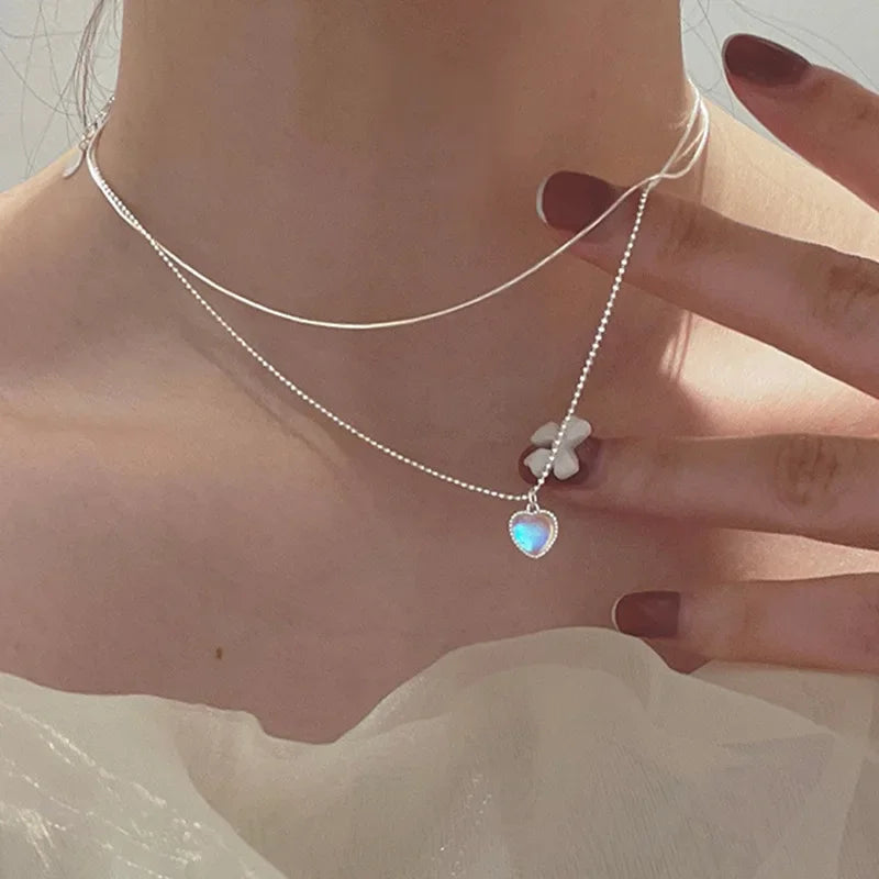 925 Sterling Silver Colar redondo de três camadas Simples Cobra Cadeia Charme Bola Cadeia Festa Presente de Casamento Jóias Requintadas Femininas