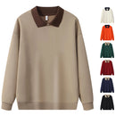 Moletom com capuz de gola polo de manga comprida unissex, blusa de moletom fashion com blocos de cores e patchwork, com capuz para homens, elegante, moletom masculino